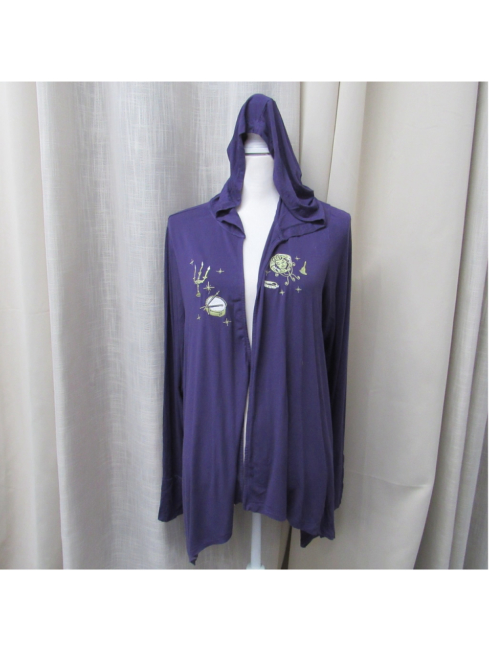 Disney Parks Haunted Mansion Embroidered Madame Leota Hooded Cardigan 3 3X Plus